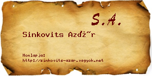 Sinkovits Azár névjegykártya